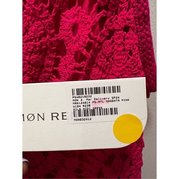 MON RENN MILA CROTCHET SLEEVELESS MIDI DRESS -MAGENTA PINK size S NWT $249 - Picture 13 of 13